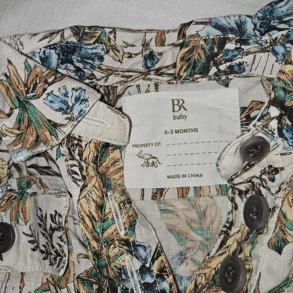 Tropical Print Baby Romper - Picture 2 of 4